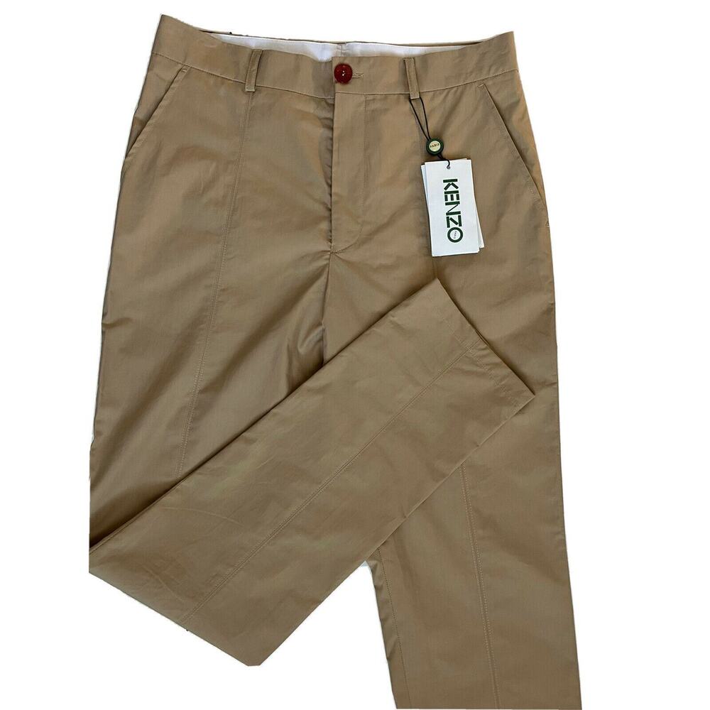 KENZO Men's Pale Camel Cigarette Cotton Pants Size 28 US (44 Euro) NWT $370